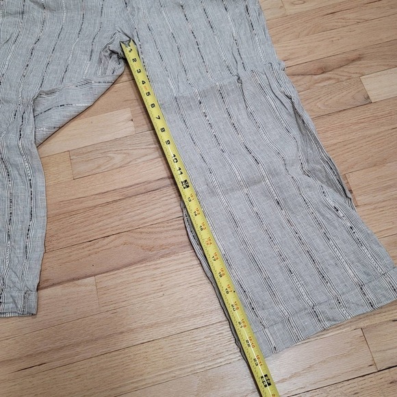 Eskandar Linen Blend Wide Leg Pants Drawstring Textured - Picture 4 of 12